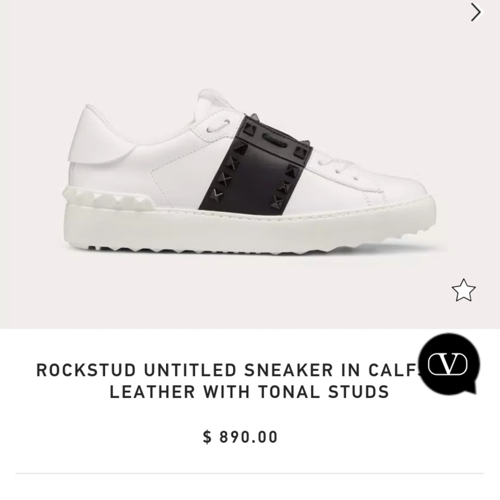 Valentino Rockstud untitled white calfskin sneakers